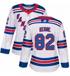 Womens Adidas New York Rangers 82 Joey Keane Authentic White Away NHL Jersey 