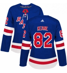 Womens Adidas New York Rangers 82 Joey Keane Premier Royal Blue Home NHL Jersey 