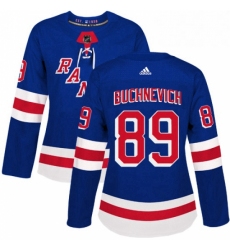 Womens Adidas New York Rangers 89 Pavel Buchnevich Premier Royal Blue Home NHL Jersey 