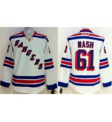 Kids New York Rangers #61 Rick Nash White NHL Jerseys