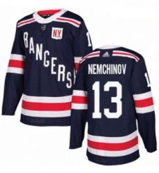 Youth Adidas New York Rangers 13 Sergei Nemchinov Authentic Navy Blue 2018 Winter Classic NHL Jersey 