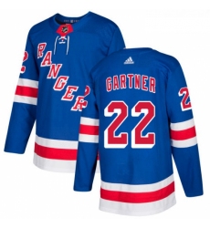Youth Adidas New York Rangers 22 Mike Gartner Authentic Royal Blue Home NHL Jersey 