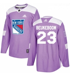 Youth Adidas New York Rangers 23 Jeff Beukeboom Authentic Purple Fights Cancer Practice NHL Jersey 