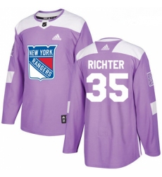 Youth Adidas New York Rangers 35 Mike Richter Authentic Purple Fights Cancer Practice NHL Jersey 