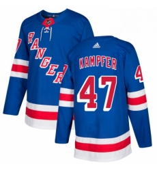 Youth Adidas New York Rangers 47 Steven Kampfer Authentic Royal Blue Home NHL Jersey 