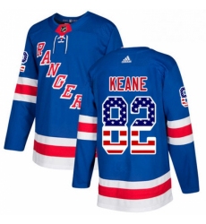 Youth Adidas New York Rangers 82 Joey Keane Authentic Royal Blue USA Flag Fashion NHL Jersey 