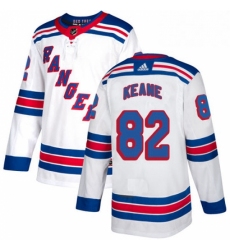 Youth Adidas New York Rangers 82 Joey Keane Authentic White Away NHL Jersey 