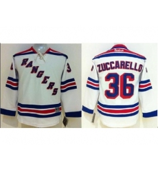 Youth New York Rangers #36 Mats Zuccarello White Stitched NHL Jersey