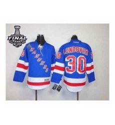Youth nhl jerseys new york rangers #30 lundqvist blue[2014 stanley cup]