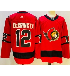 Men Ottawa Senators 12 Alex DeBrincat 2021 Red Reverse Retro Stitched Jersey