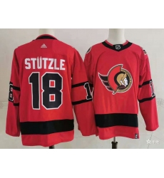 Men Ottawa Senators 18 Tim Stutzle Red 2021 Retro Stitched NHL Jersey