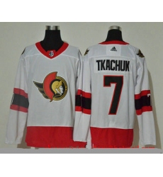 Men Ottawa Senators 7 Brady Tkachuk White Adidas 2020 21 Stitched NHL Jersey