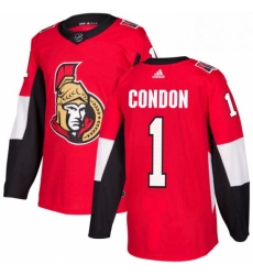 Mens Adidas Ottawa Senators 1 Mike Condon Authentic Red Home NHL Jersey 