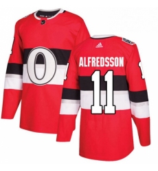 Mens Adidas Ottawa Senators 11 Daniel Alfredsson Authentic Red 2017 100 Classic NHL Jersey 