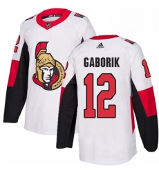 Mens Adidas Ottawa Senators 12 Marian Gaborik Authentic White Away NHL Jersey 