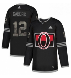 Men's Adidas Ottawa Senators #12 Marian Gaborik Black 1 Authentic Classic Stitched NHL Jersey