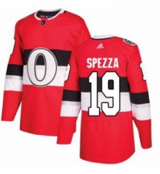 Mens Adidas Ottawa Senators 19 Jason Spezza Authentic Red 2017 100 Classic NHL Jersey 