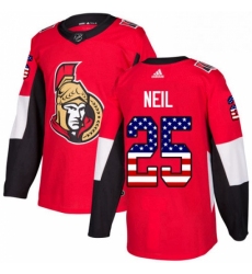 Mens Adidas Ottawa Senators 25 Chris Neil Authentic Red USA Flag Fashion NHL Jersey 