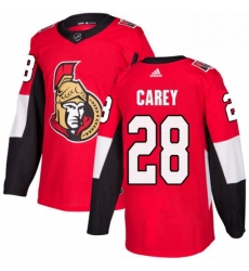 Mens Adidas Ottawa Senators 28 Paul Carey Premier Red Home NHL Jersey 