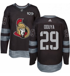 Mens Adidas Ottawa Senators 29 Johnny Oduya Authentic Black 1917 2017 100th Anniversary NHL Jersey 