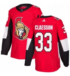 Mens Adidas Ottawa Senators 33 Fredrik Claesson Authentic Red Home NHL Jersey 