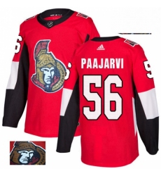 Mens Adidas Ottawa Senators 56 Magnus Paajarvi Authentic Red Fashion Gold NHL Jersey 
