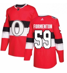 Mens Adidas Ottawa Senators 59 Alex Formenton Authentic Red 2017 100 Classic NHL Jersey 