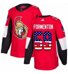 Mens Adidas Ottawa Senators 59 Alex Formenton Authentic Red USA Flag Fashion NHL Jersey 