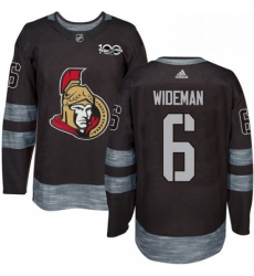Mens Adidas Ottawa Senators 6 Chris Wideman Authentic Black 1917 2017 100th Anniversary NHL Jersey 