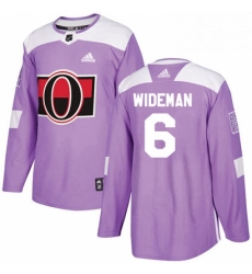 Mens Adidas Ottawa Senators 6 Chris Wideman Authentic Purple Fights Cancer Practice NHL Jersey 