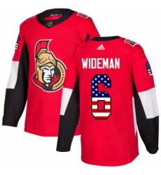 Mens Adidas Ottawa Senators 6 Chris Wideman Authentic Red USA Flag Fashion NHL Jersey 