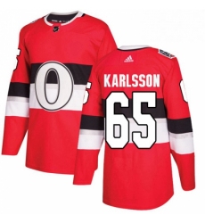 Mens Adidas Ottawa Senators 65 Erik Karlsson Authentic Red 2017 100 Classic NHL Jersey 