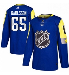 Mens Adidas Ottawa Senators 65 Erik Karlsson Authentic Royal Blue 2018 All Star Atlantic Division NHL Jersey 