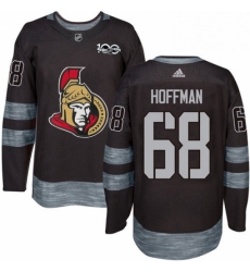 Mens Adidas Ottawa Senators 68 Mike Hoffman Authentic Black 1917 2017 100th Anniversary NHL Jersey 