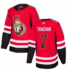 Mens Adidas Ottawa Senators 7 Brady Tkachuk Authentic Red Drift Fashion NHL Jersey 