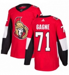 Mens Adidas Ottawa Senators 71 Gabriel Gagne Authentic Red Home NHL Jersey 