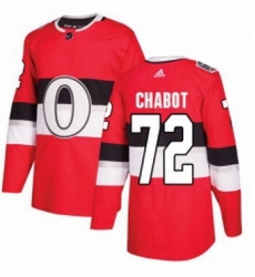 Mens Adidas Ottawa Senators 72 Thomas Chabot Authentic Red 2017 100 Classic NHL Jersey 