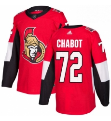 Mens Adidas Ottawa Senators 72 Thomas Chabot Authentic Red Home NHL Jersey 