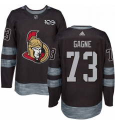 Mens Adidas Ottawa Senators 73 Gabriel Gagne Authentic Black 1917 2017 100th Anniversary NHL Jersey 