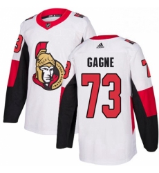 Mens Adidas Ottawa Senators 73 Gabriel Gagne Authentic White Away NHL Jersey 