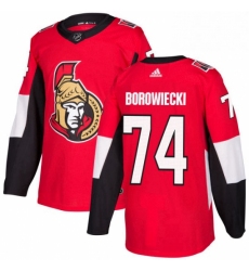 Mens Adidas Ottawa Senators 74 Mark Borowiecki Authentic Red Home NHL Jersey 