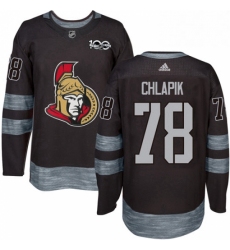 Mens Adidas Ottawa Senators 78 Filip Chlapik Authentic Black 1917 2017 100th Anniversary NHL Jersey 
