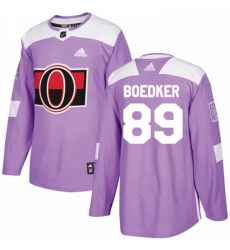 Mens Adidas Ottawa Senators 89 Mikkel Boedker Authentic Purple Fights Cancer Practice NHL Jersey 