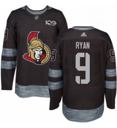 Mens Adidas Ottawa Senators 9 Bobby Ryan Authentic Black 1917 2017 100th Anniversary NHL Jersey 