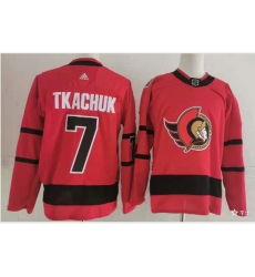 Ottawa Senators 7 Brady Tkachuk Red Men Adidas 2020 21 Reverse Retro Alternate NHL Jersey