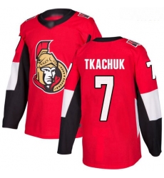 Senators #7 Brady Tkachuk Red Home Authentic Stitched Hockey Jersey