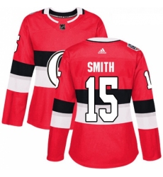 Womens Adidas Ottawa Senators 15 Zack Smith Authentic Red 2017 100 Classic NHL Jersey 