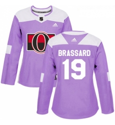 Womens Adidas Ottawa Senators 19 Derick Brassard Authentic Purple Fights Cancer Practice NHL Jersey 