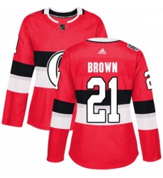 Womens Adidas Ottawa Senators 21 Logan Brown Authentic Red 2017 100 Classic NHL Jersey 