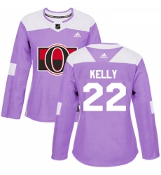 Womens Adidas Ottawa Senators 22 Chris Kelly Authentic Purple Fights Cancer Practice NHL Jersey 